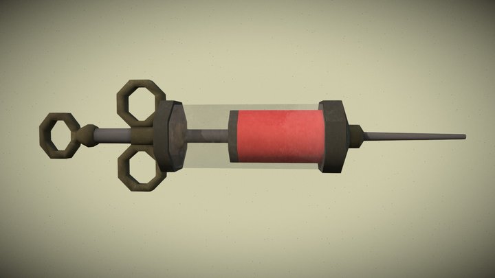 Antique Syringe / Steampunk Syringe. Low Poly – Free 3D Model STL