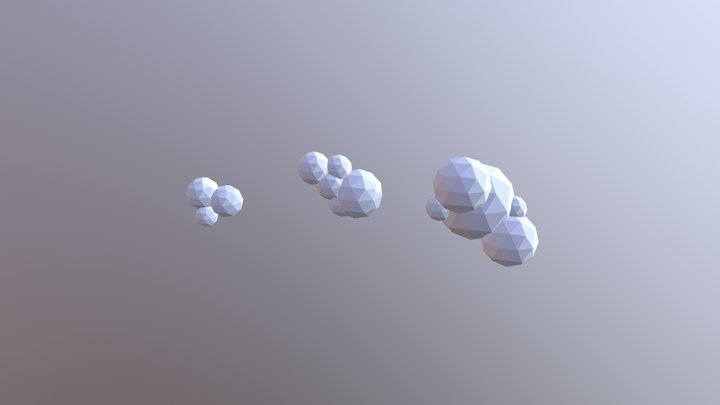 Clouds low poly 3D Model
