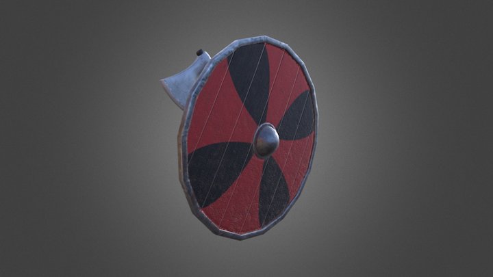 Viking shield and Axe 3D Model