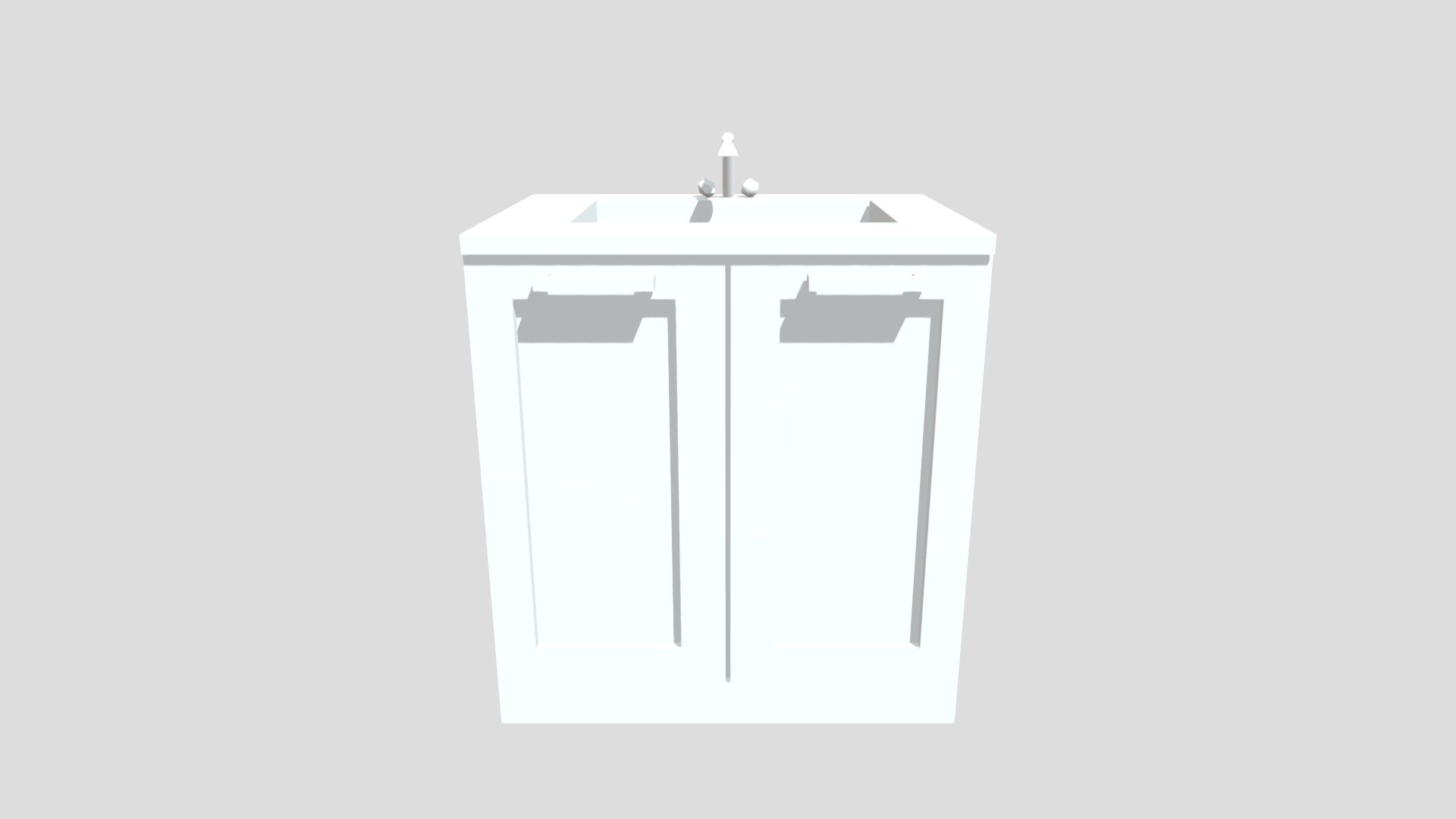Gray cabinet with basin