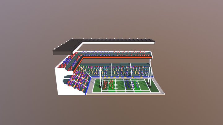 Twickenham Rugby Stadium Voxel 3D Model