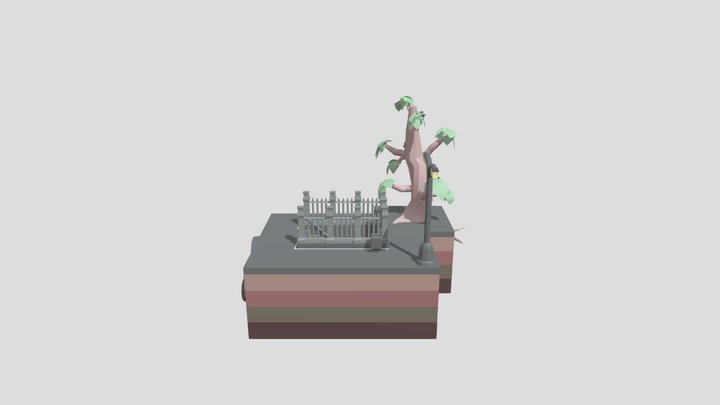 Subway-Entrance [Diorama - Untextured] 3D Model