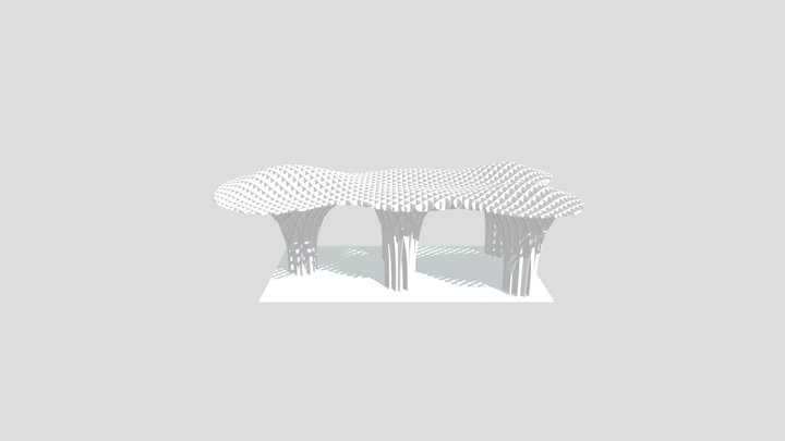 Ribshrooms Pavilion | Waffle Structure 3D Model
