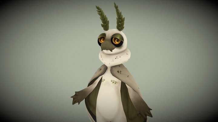 Coffee - Moth Character 3D Model