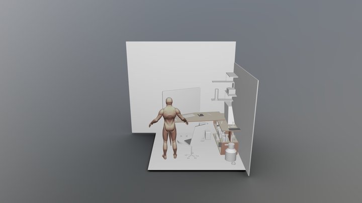 My work place 3D Model