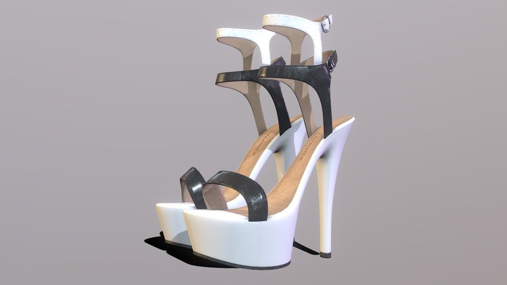 Heeled strap sandal 3D Model