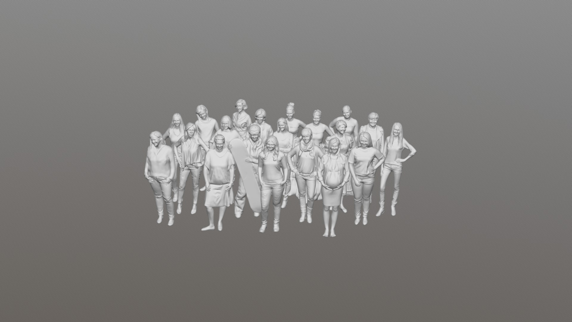 3D model Women-Package 2 - This is a 3D model of the Women-Package 2. The 3D model is about a group of people wearing white.