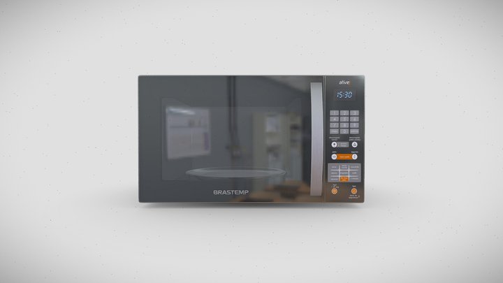 Microwave Brastemp Ative Inox 3D Model