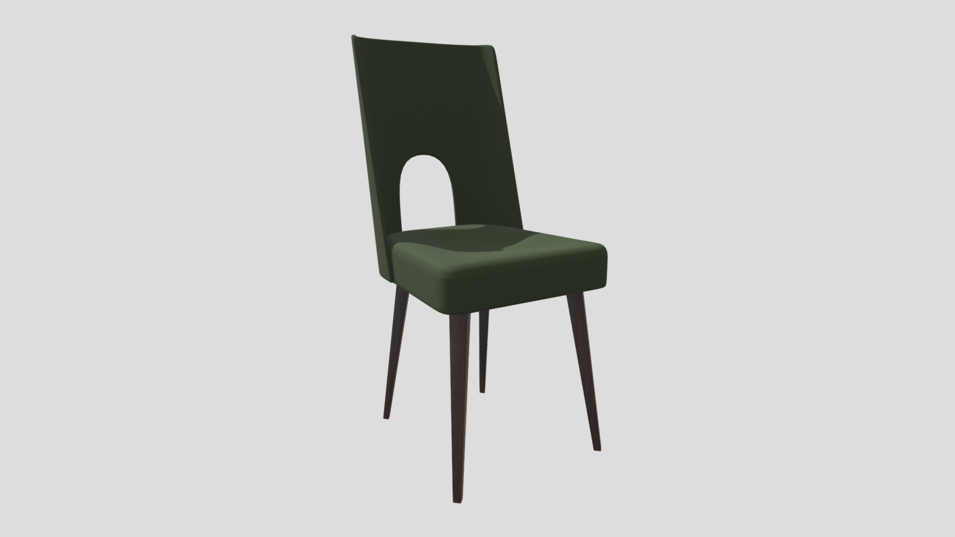 3D model Upholstered Chair - This is a 3D model of the Upholstered Chair. The 3D model is about a green chair with a white background.
