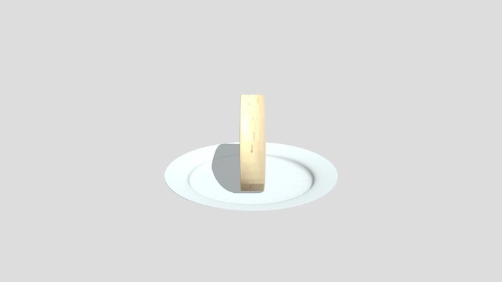 Bolo de Rolo (rolled cake) on a plate 3D Model