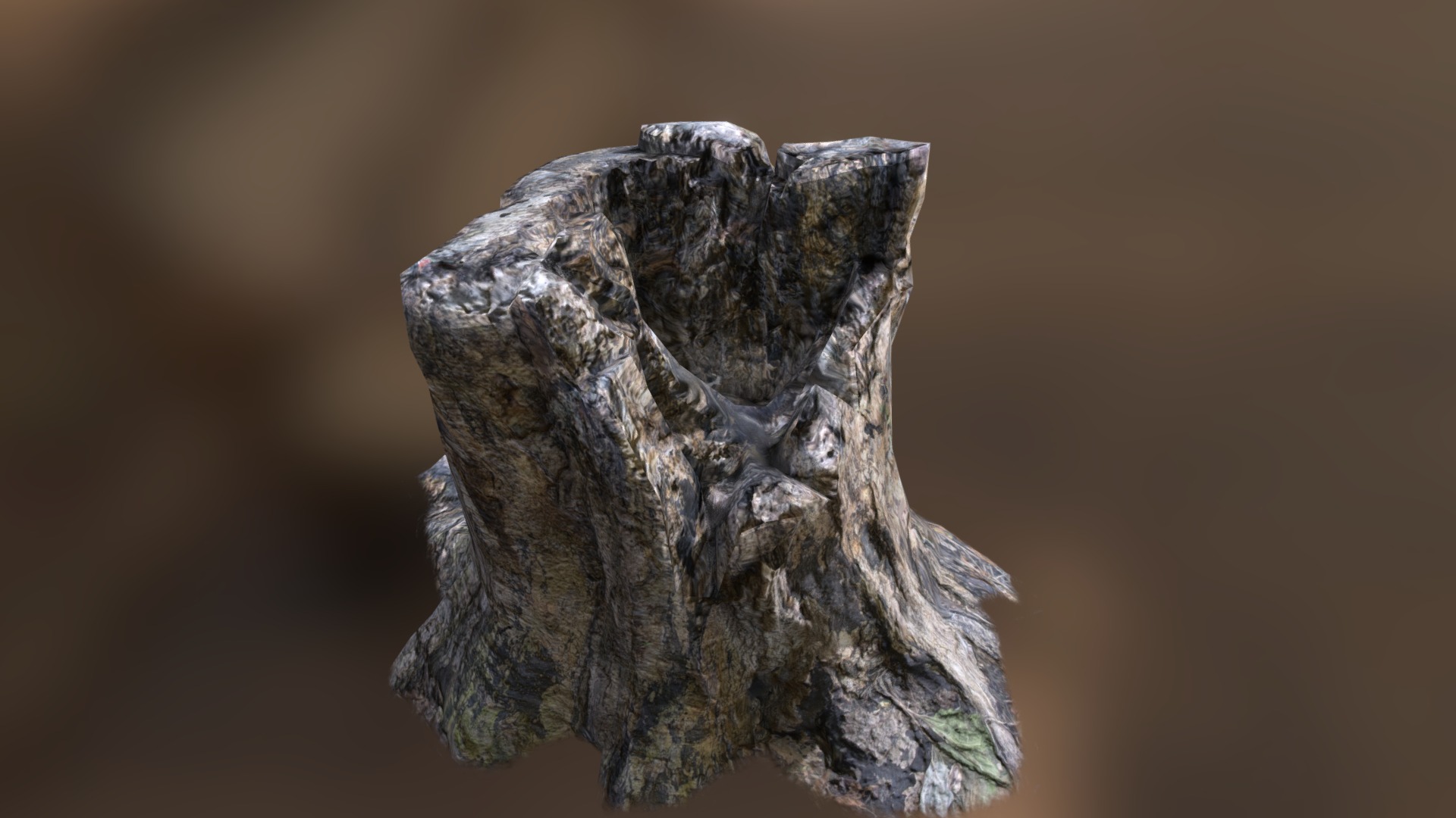 3D model Rotted Tree Stump: Photoscaned - This is a 3D model of the Rotted Tree Stump: Photoscaned. The 3D model is about a statue of a person.