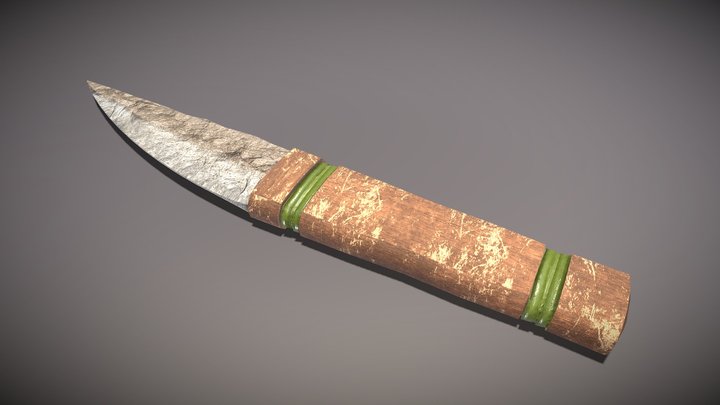Primitive Skinning Knife 3D Model