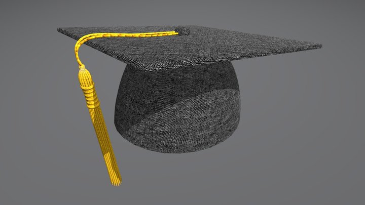 Graduate Cap (Grey) 3D Model