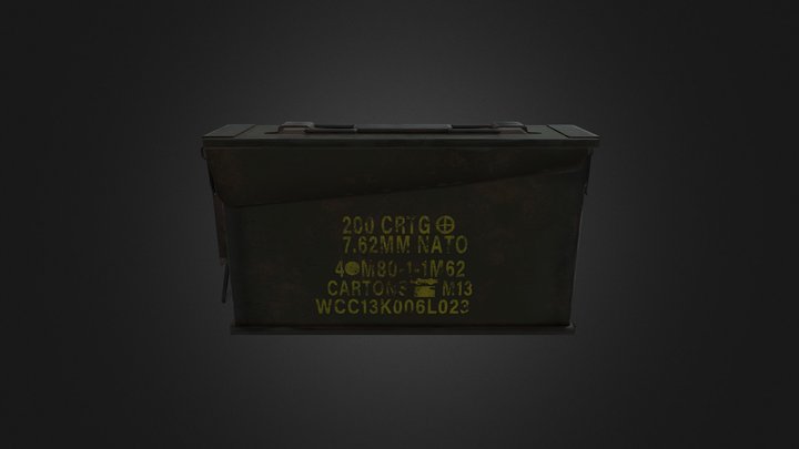 Vintage US Military NATO Ammunition Box 3D Model