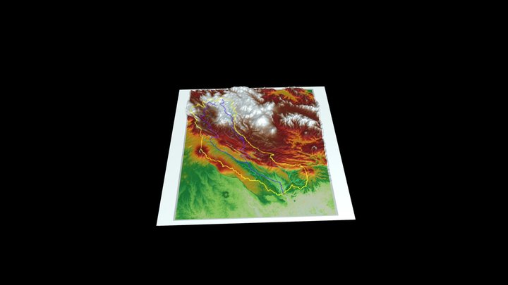 Kikori river catchment 3D Model