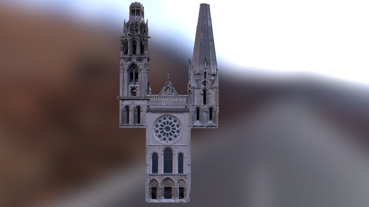 Facade of Chartres Cathedral 3D Model