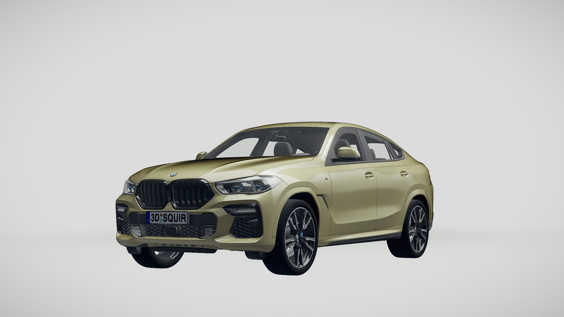 3D model BMW X6 M50i 2020 - This is a 3D model of the BMW X6 M50i 2020. The 3D model is about a car parked on a white background.