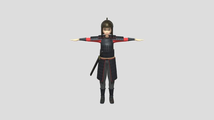 Female Han Dynasty Soldier 3D Model