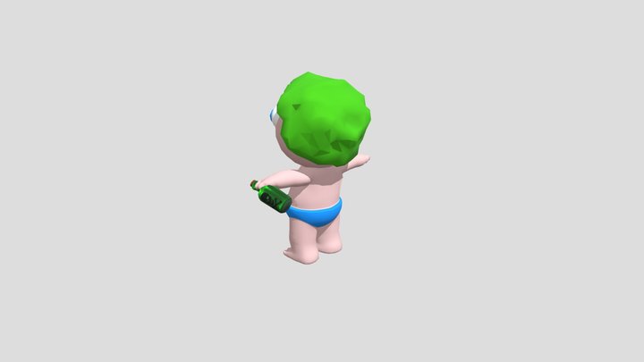 Clown Baby (Rigged) 3D Model