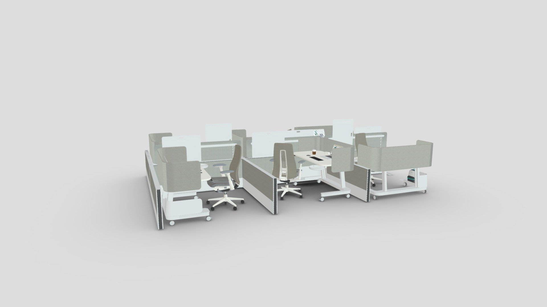 NT Workstation Typical B Echo Untethered - 3D Model By WorkspaceDigital ...