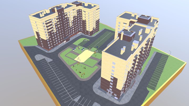 ЖК "Самолет" - УЛ. БАГРАТИОНА, 63, ДОМА №1 И №2 3D Model