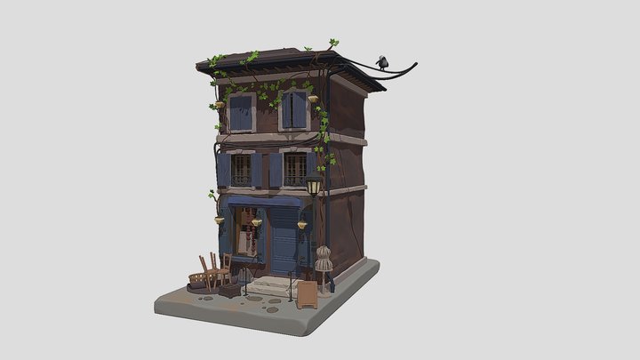 French Vintage Shop Brocante 3D Model