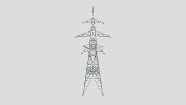 Russian Power Transmission Tower 3D Model