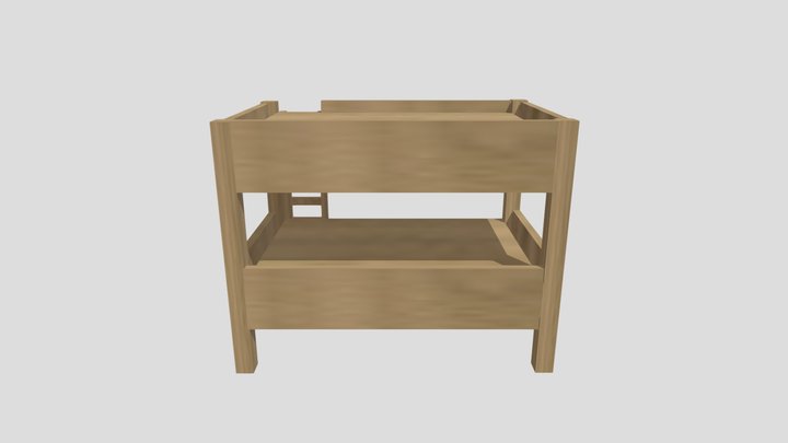 Low Poly Bunk Bed 3D Model