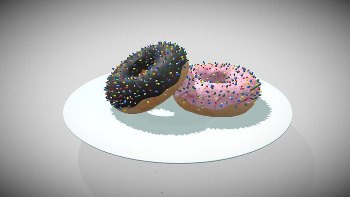 Plate Of Donuts 3D Model