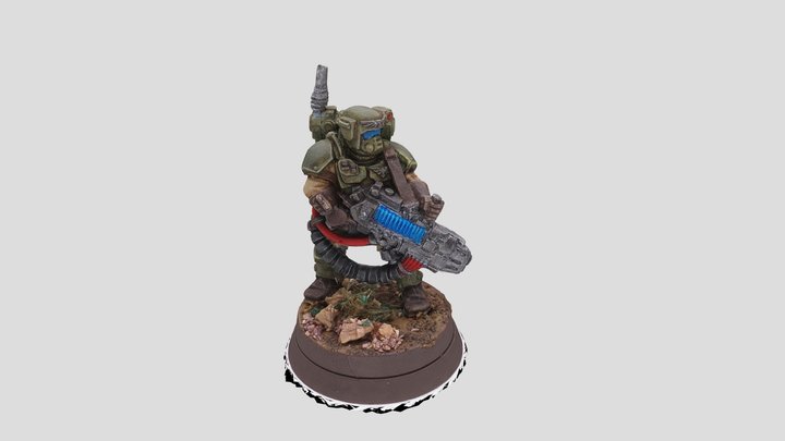 Metal Cadian Kasrkin Plasma Gunner 3D Model