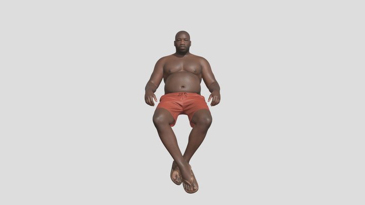 Seated Man On The Beach – Kostenloses 3D-Modell STL