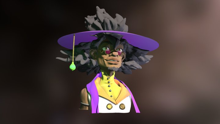 Fancy glasses and hat 3D Model