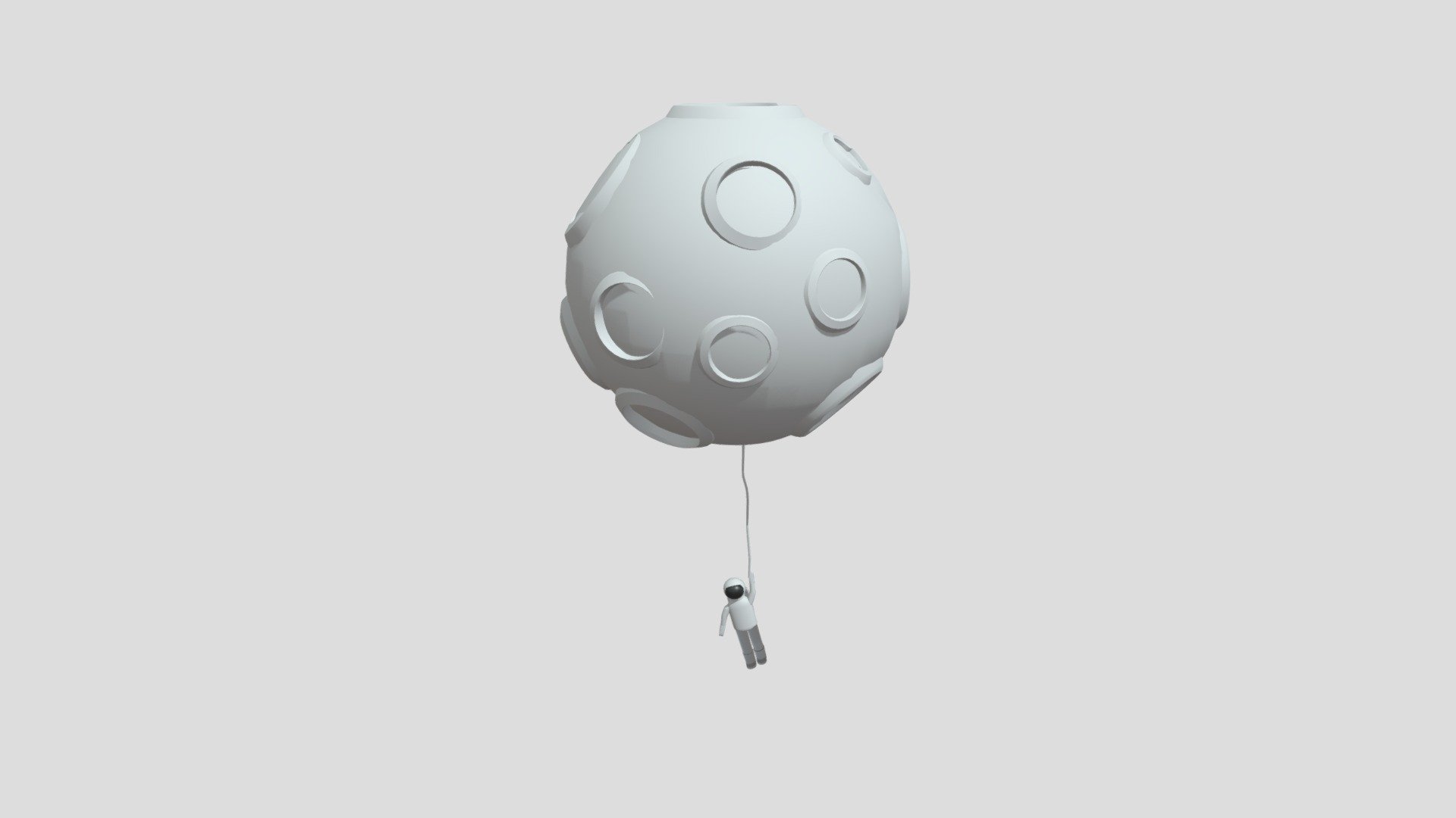 Astronaut's 3D Adventure. Part 1: Moon-balloon