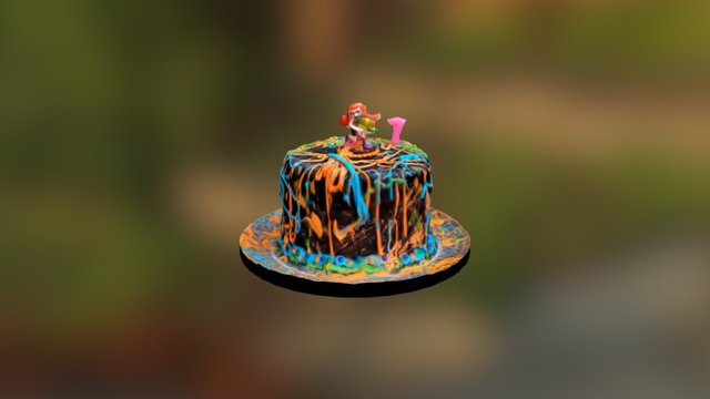 Splatoon Birthday Cake 3D Model