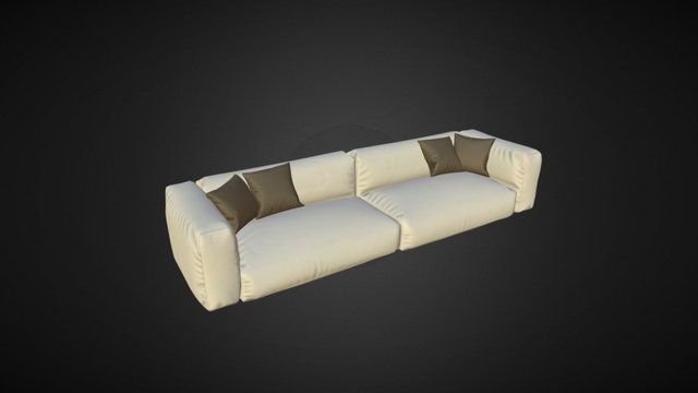 Sofa With Pillows 3D Model