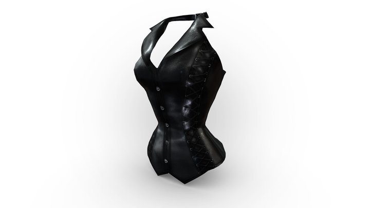 Female Leather Corset Vest Top 3D Model