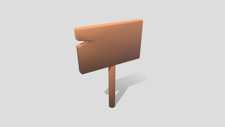 Toon Low Poly Game-Ready Sign 3D Model