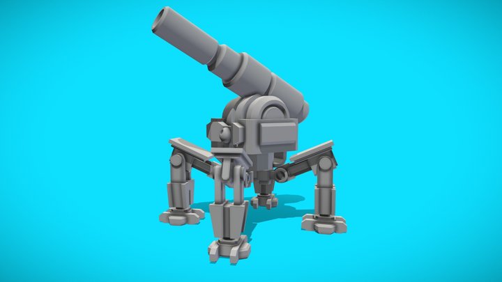 Animated Artillery Mech 3D Model