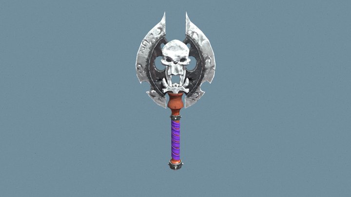 Skull Axe 3D Model