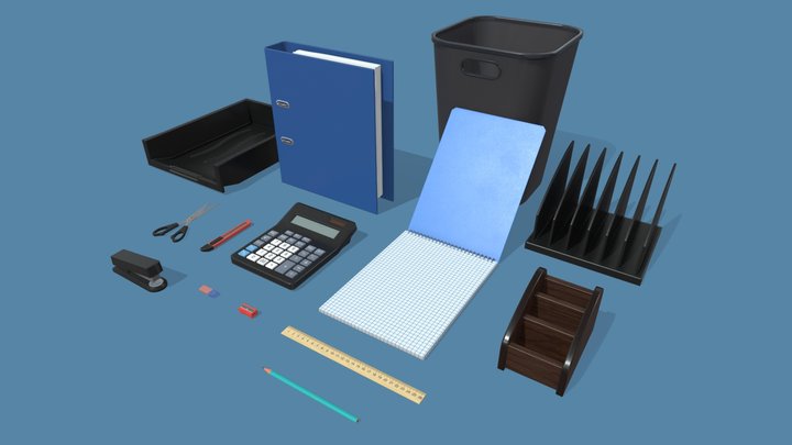 Office Supplies 3D Model