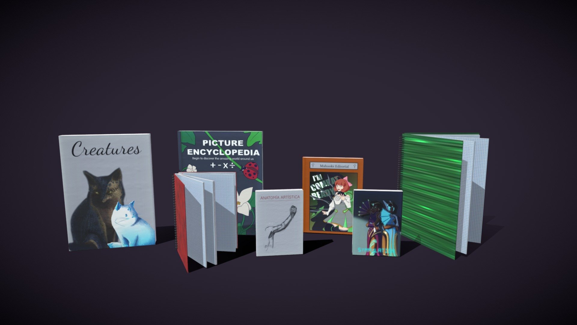 📚 Books 📚 3D model by gurimahou [ec522b6] Sketchfab