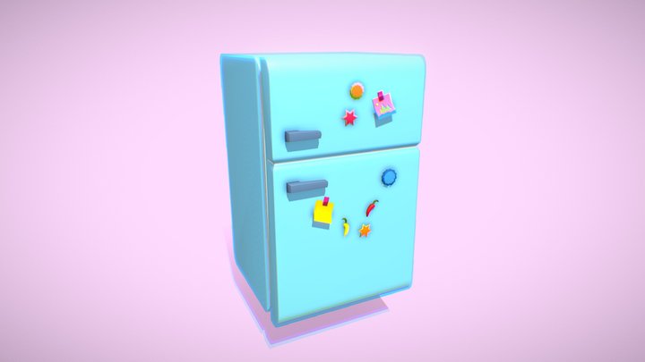 cute refrigerator 3D Model