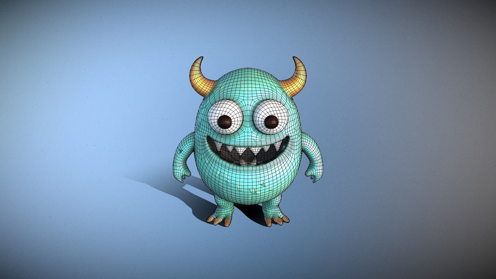 Cartoonish monster with horns - Download Free 3D model by 3d Eye ...