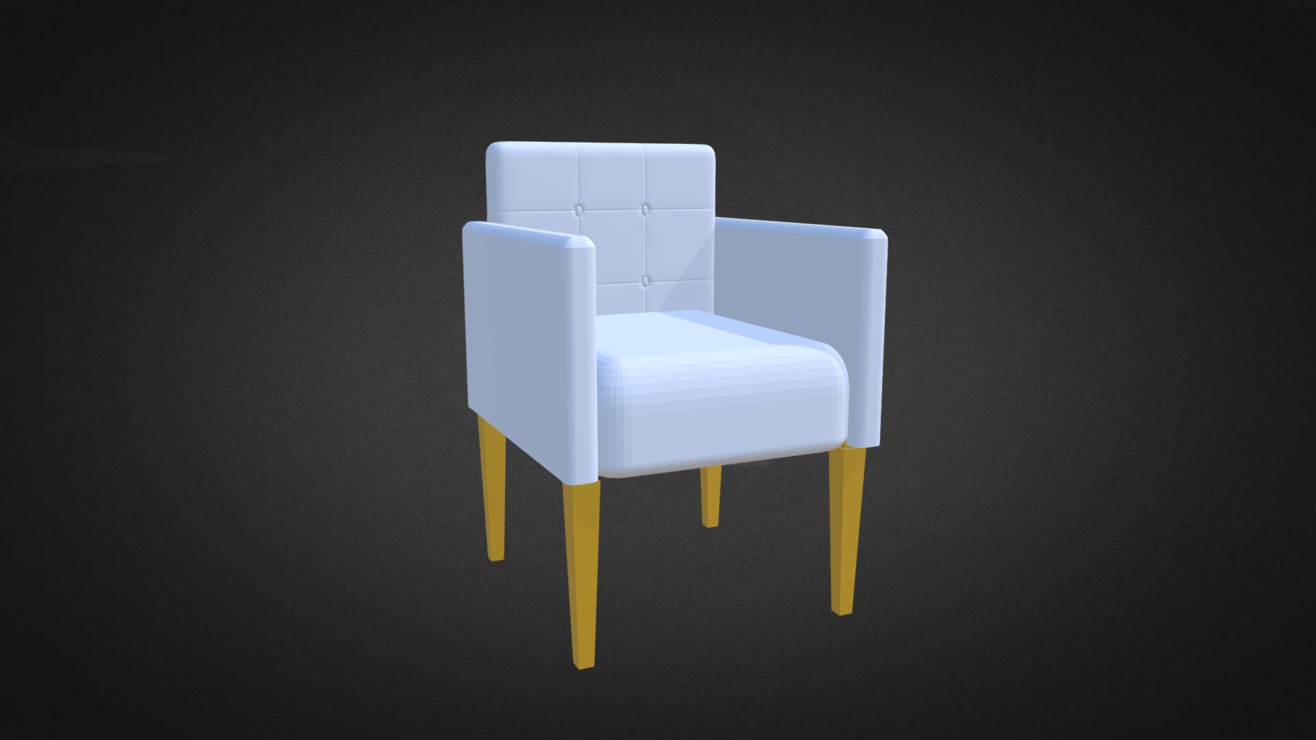 3D model Joseph Chair Hire - This is a 3D model of the Joseph Chair Hire. The 3D model is about a white cube with yellow and blue squares on it.