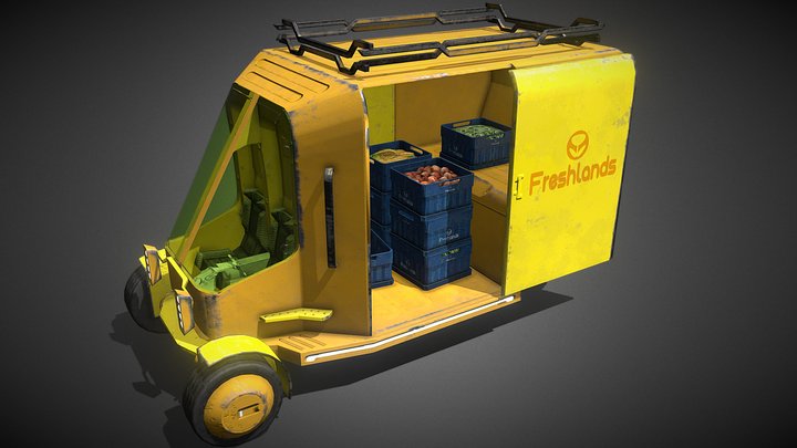 Cyberpunk delivery vehicule - Freshlands 3D Model
