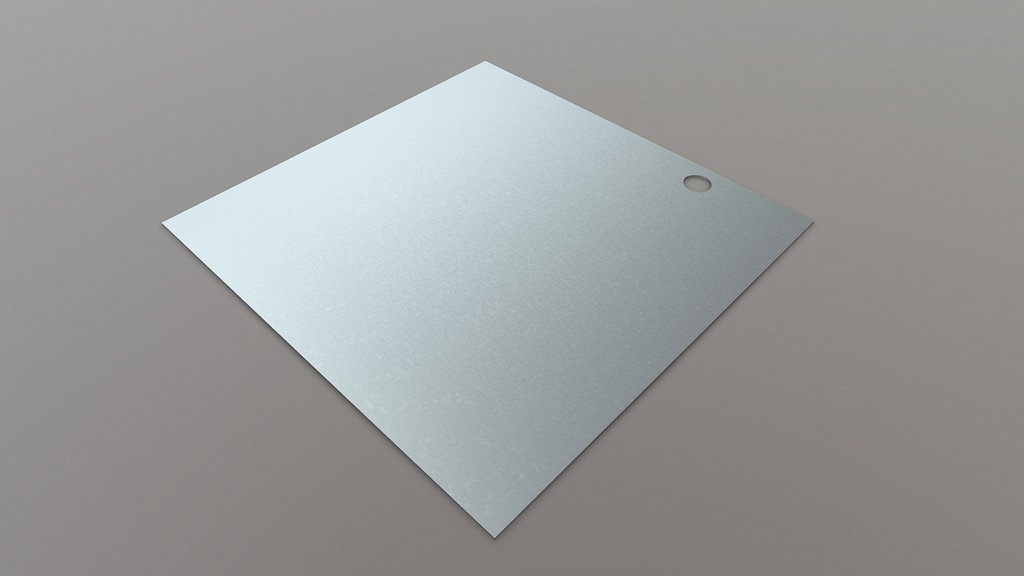 Aluminium plaat voor memoblokhouder met gat