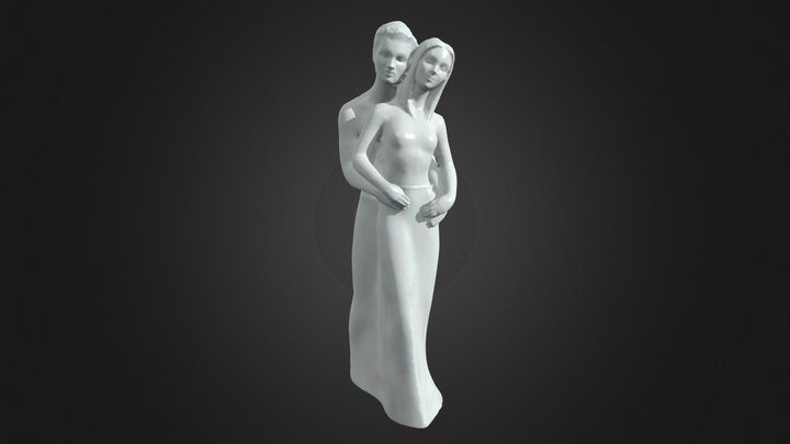 White porcelain figurine of two lovers – Kostenloses 3D-Modell STL