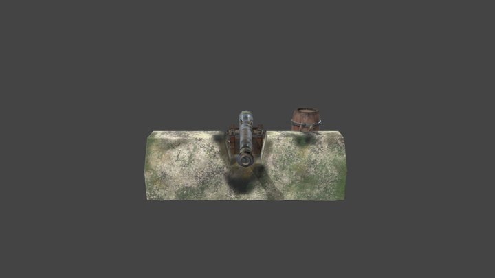 Cannon in Environment Render 3D Model