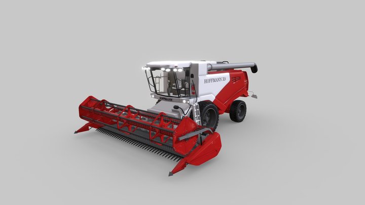 HOFFMANN Harvester X8. Colour RED REVOLUTION 3D Model