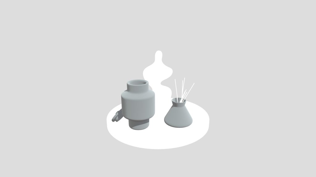 Set Decor Difuser Candle Statue
